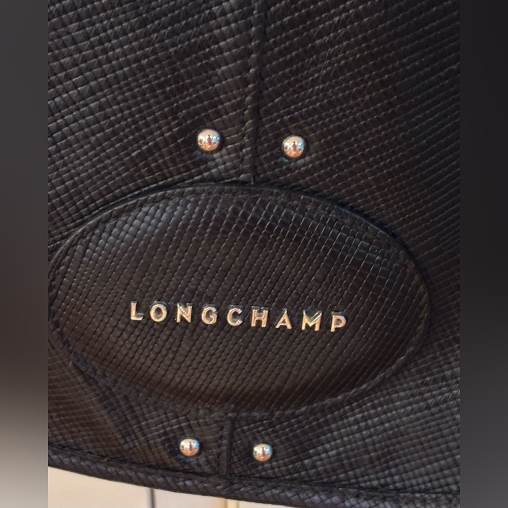 Longchamp Quadri Black Leather Crossbody Shoulder Bag. - Picture 2 of 7